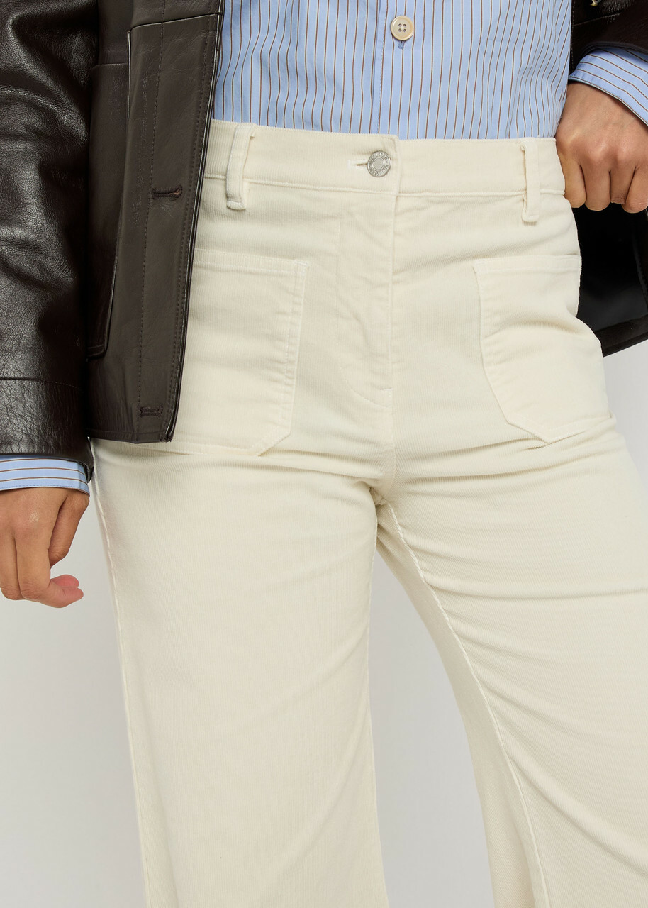 Nili Lotan Florence Flared-leg Corduroy Trousers Beige