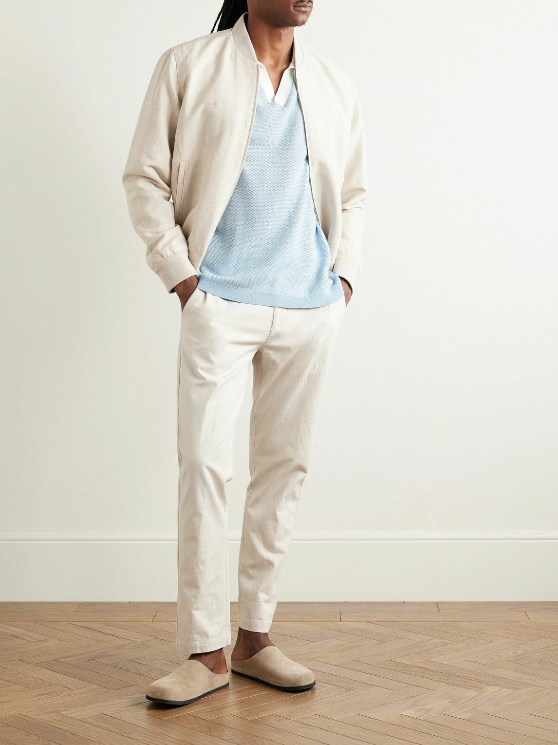 Onia - Johnny Two-Tone Cotton Polo Shirt - Blue