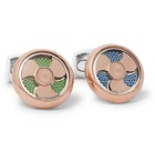 Deakin & Francis - Rose Gold-Plated, Sterling Silver and Enamel Cufflinks - Gold