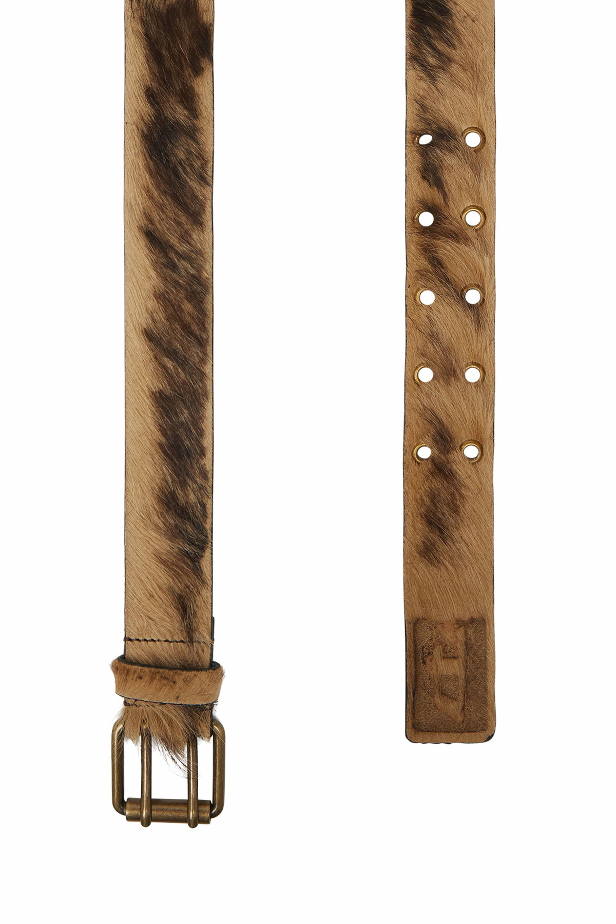 Diesel 4cm belt in long-hair leather - Belts - Unisex - Brown