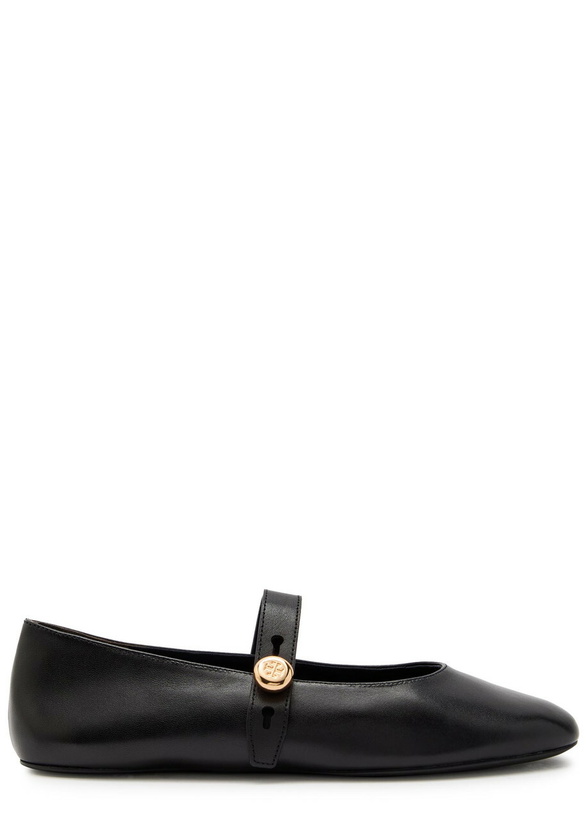 Photo: Tory Burch Romy Leather Mary Jane Flats Black