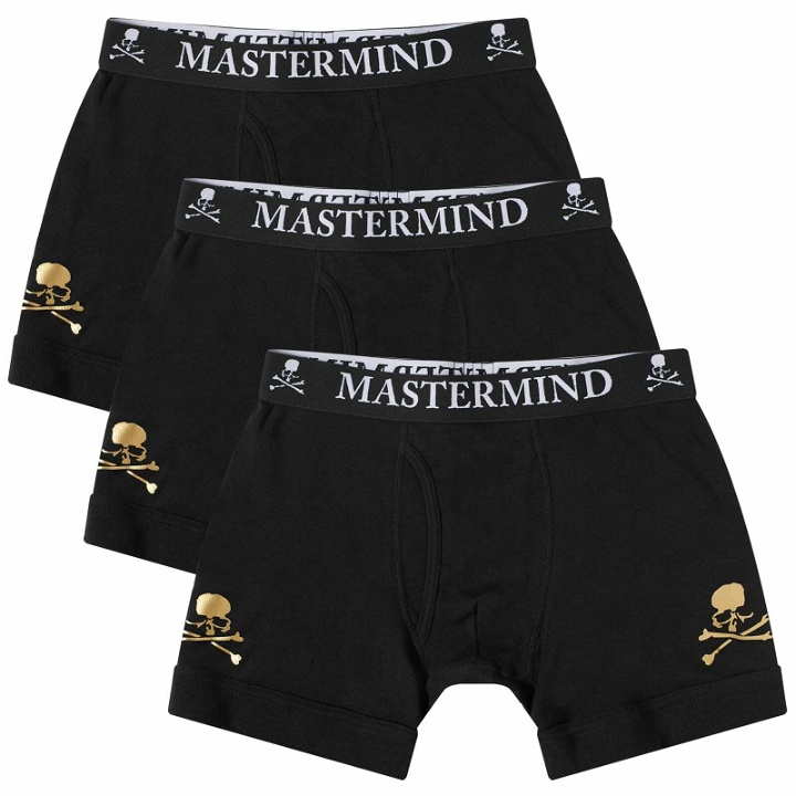 Photo: MASTERMIND WORLD Men's Skull Boxer Shorts - 3-Pack in Black