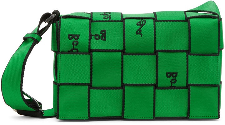 Photo: Bottega Veneta Green Medium Logo Messenger Bag
