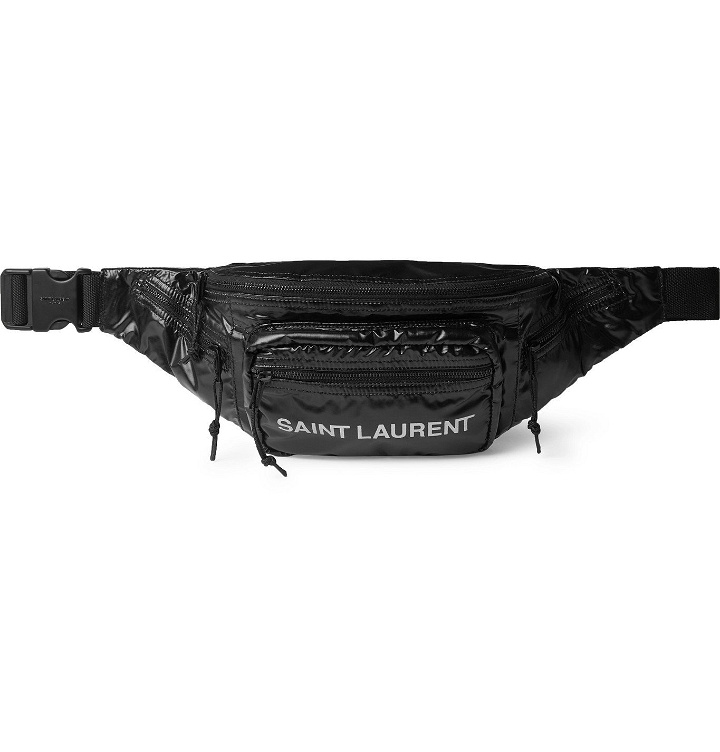 Photo: SAINT LAURENT - Logo-Print Ripstop-Shell Belt Bag - Black