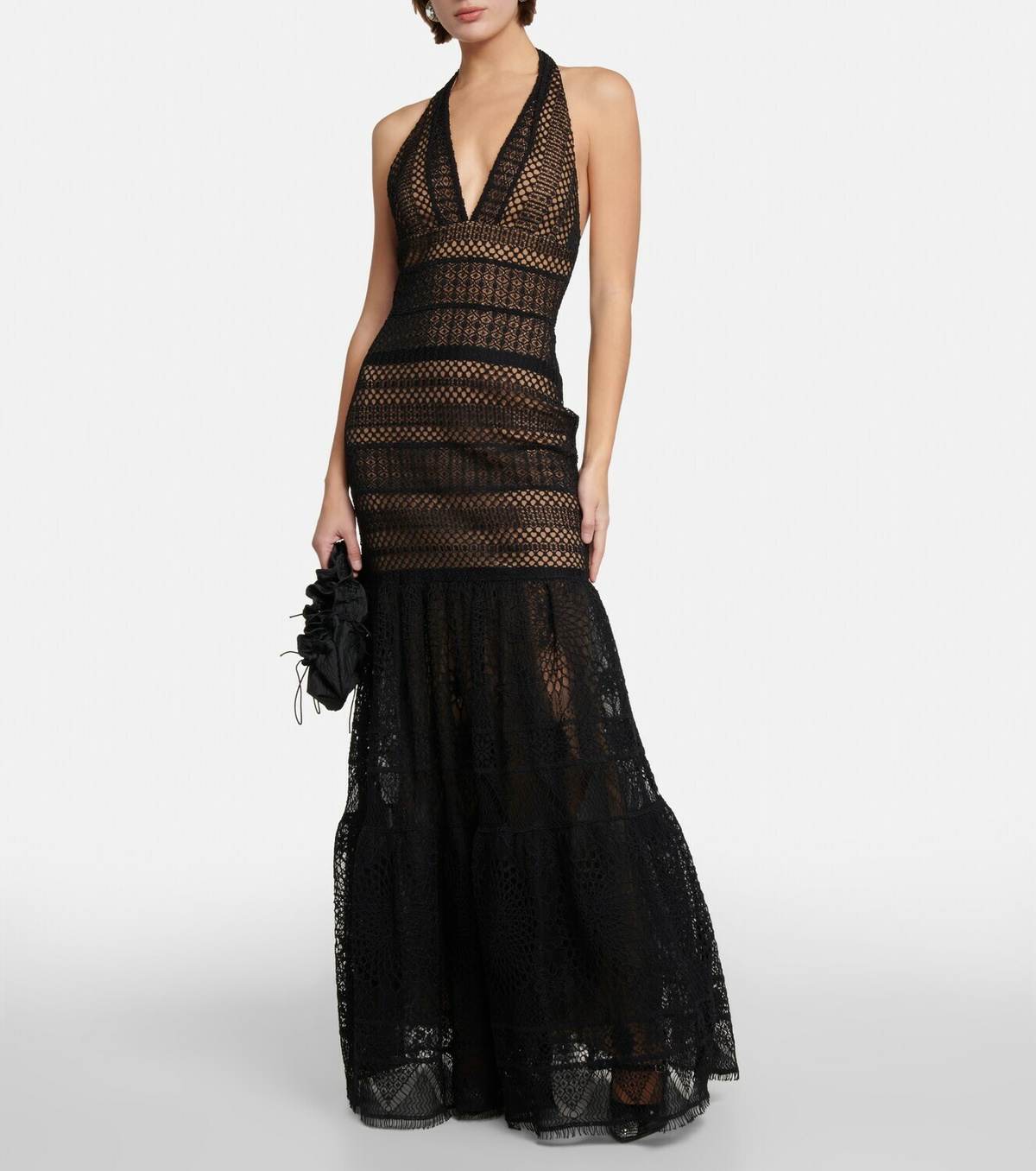 Elie Saab Macramé halter-neck gown Elie Saab