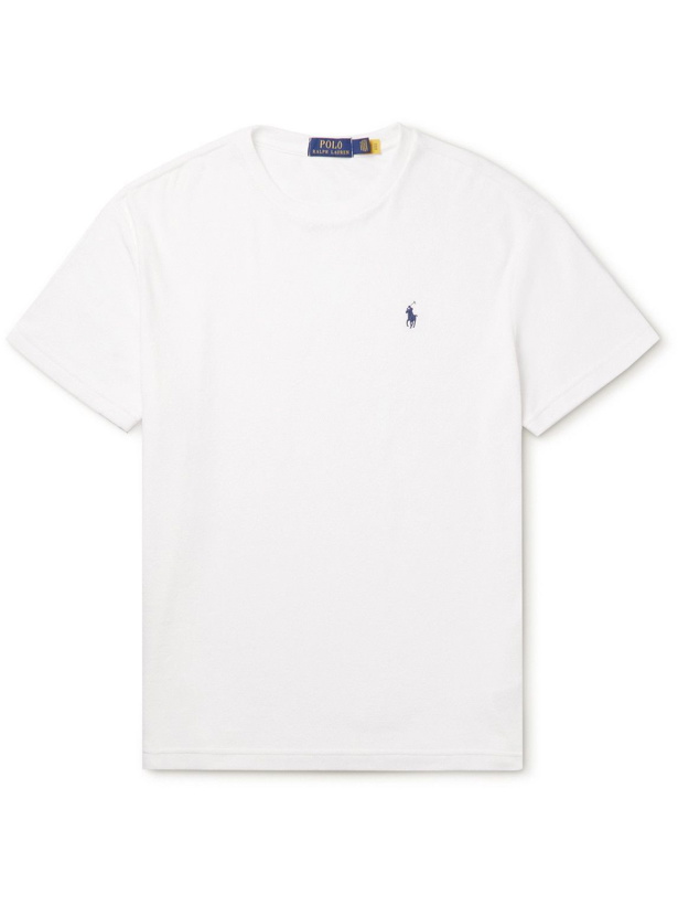 Photo: Polo Ralph Lauren - Logo-Embroidered Cotton-Terry T-Shirt - White