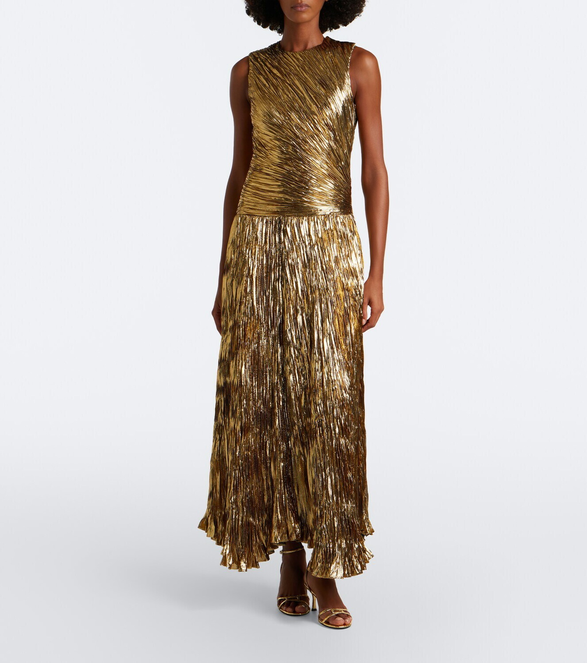 Ulla Johnson Eugenia pleated lamé gown