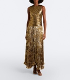 Ulla Johnson Eugenia pleated lamé gown