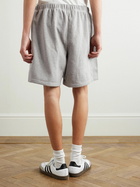 FEAR OF GOD ESSENTIALS - NBA Straight-Leg Appliquéd Cotton-Blend Jersey Drawstring Shorts - Gray