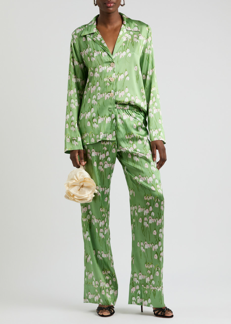 Bernadette Louis Floral-print Stretch-silk Pyjama Shirt Multi Print