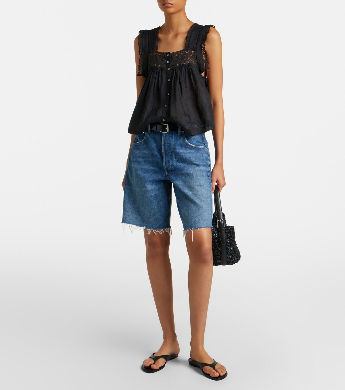 Citizens of Humanity Mia lace-trimmed top