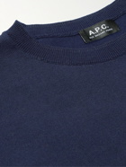 A.P.C. - Otis Logo-Embroidered Cotton Sweater - Blue