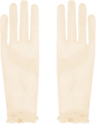 Valentino Garavani Beige VLogo Signature Gloves