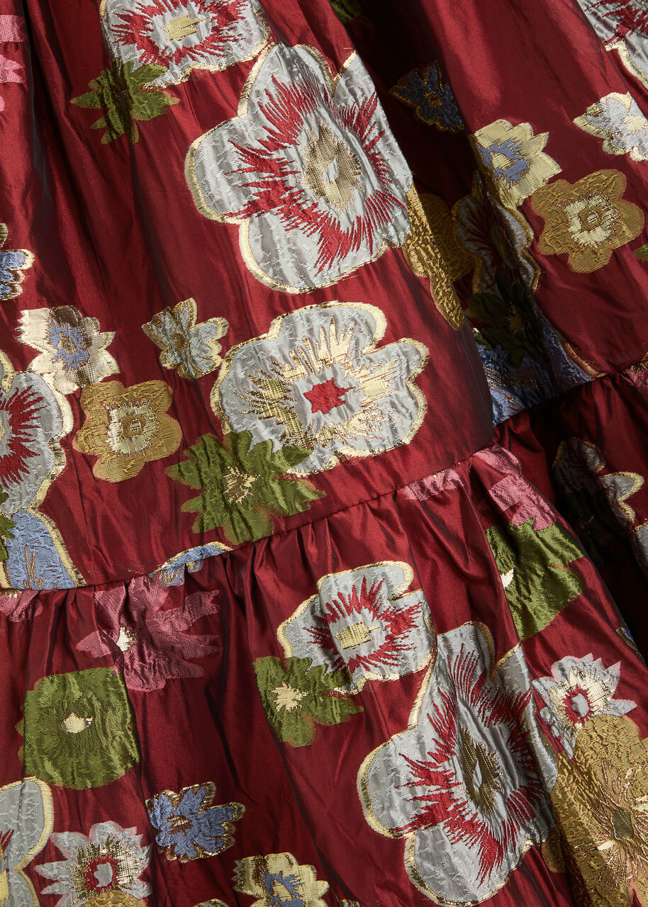【英国発Sister Jane】Ruby floral brocade maxi dress Sister Jane Ruby Floral Brocade Maxi Dress Red Sister Jane