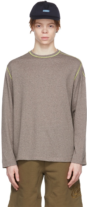 Photo: AFFXWRKS Taupe Cotton Long Sleeve T-shirt