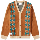 Butter Goods Men's Diamond Knit Cardigan in Nutmeg