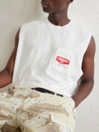 Cherry Los Angeles - Logo-Printed Distressed Cotton-Jersey Tank Top - Neutrals