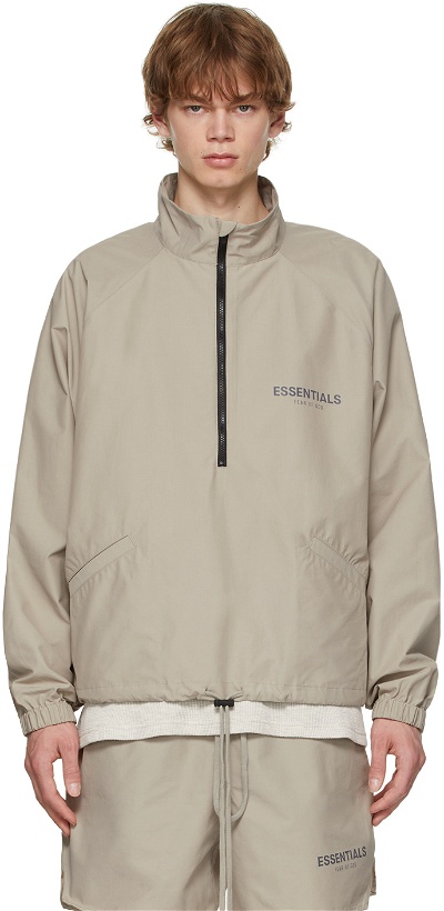 Photo: Essentials Grey Half-Zip Track Jacket