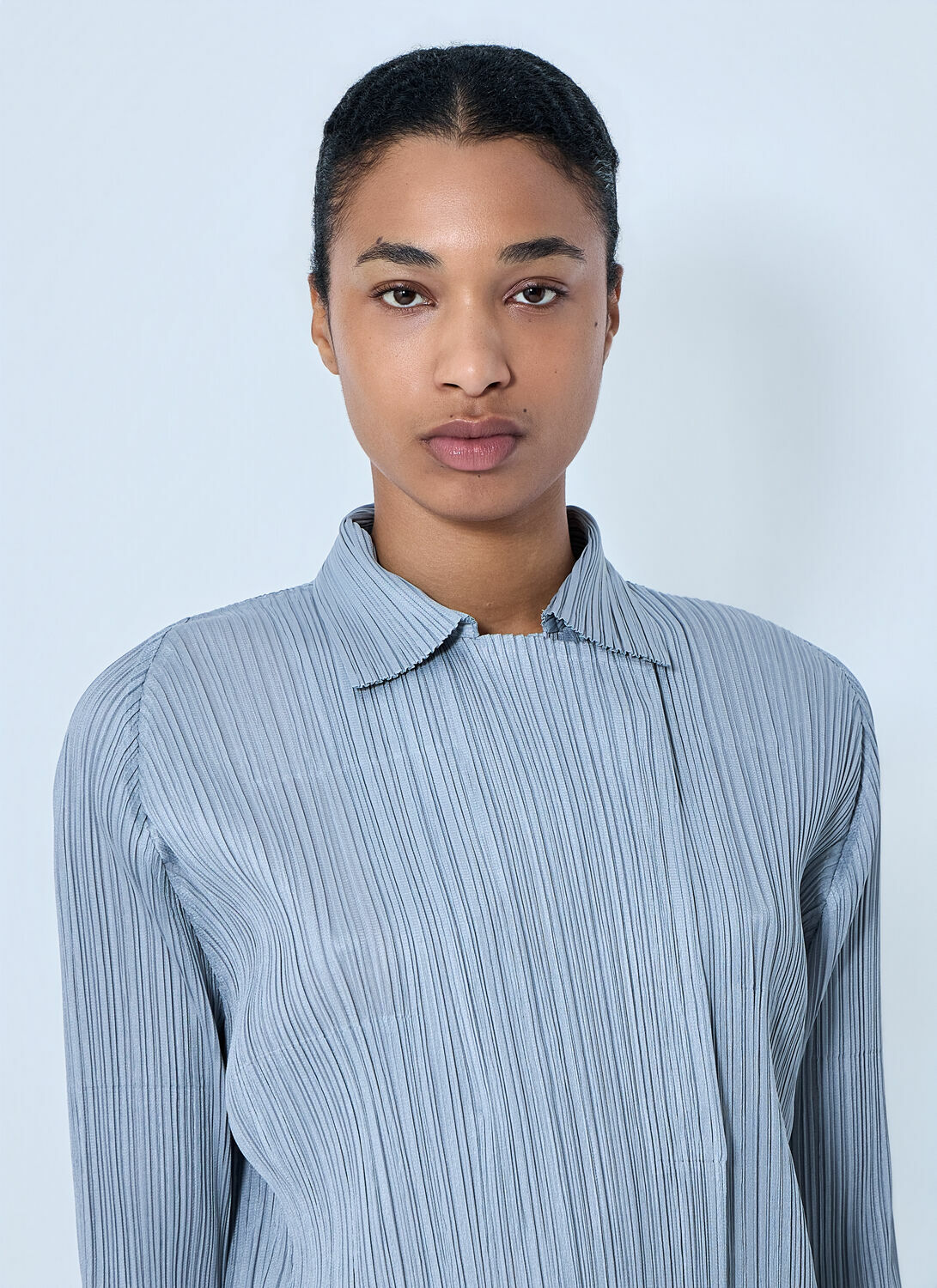 Pleats Please Issey Miyake Structured Pleat Long Sleeve Shirt