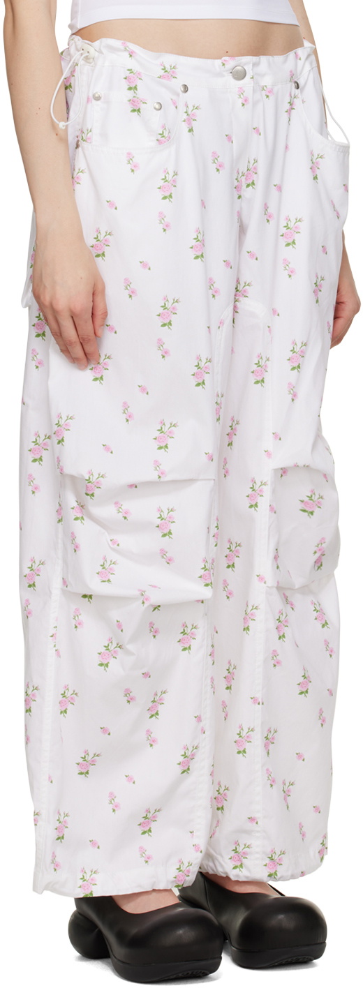 TheOpen Product White Flower Lounge Pants