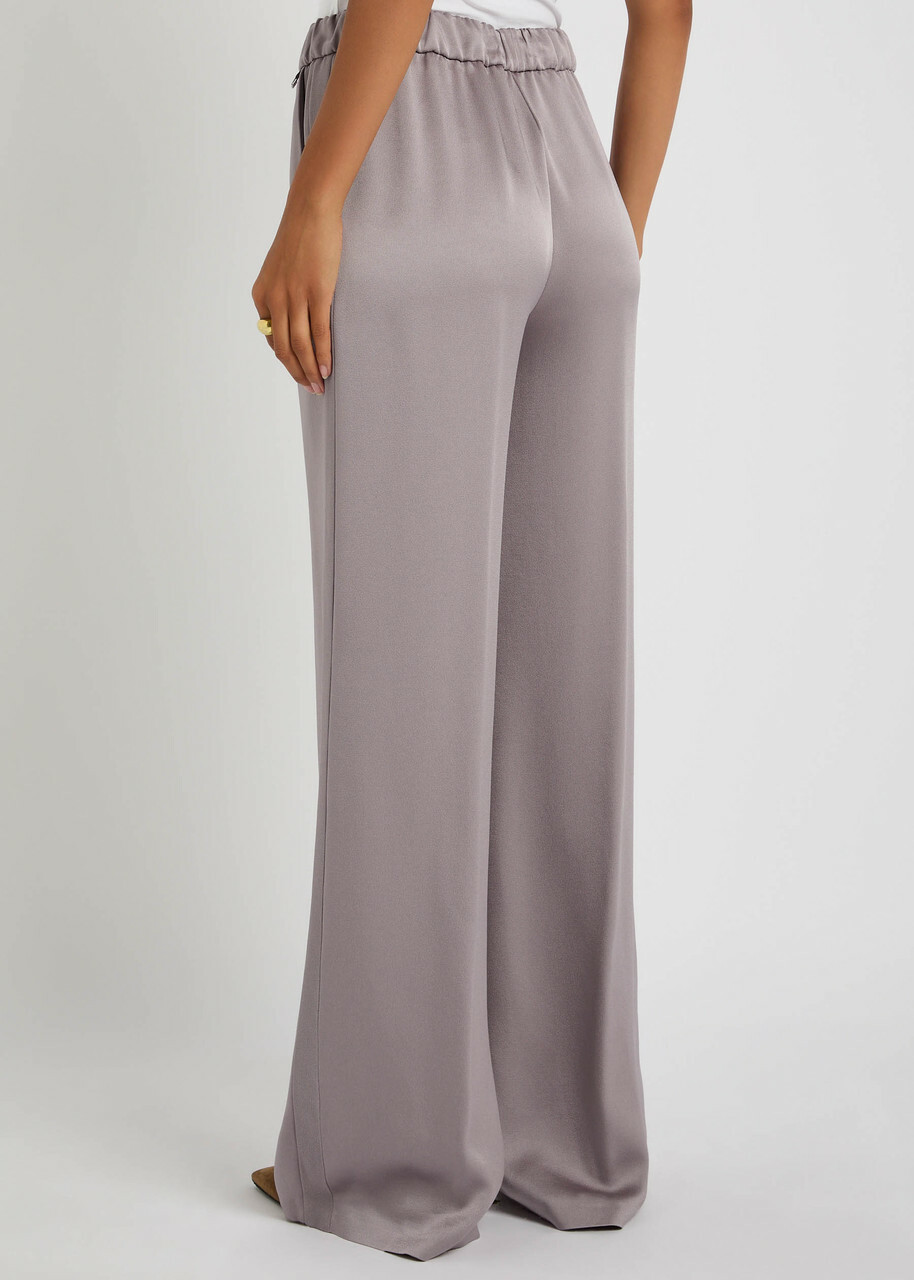 Herno Wide-leg Crepe de Chine Trousers Light Pink