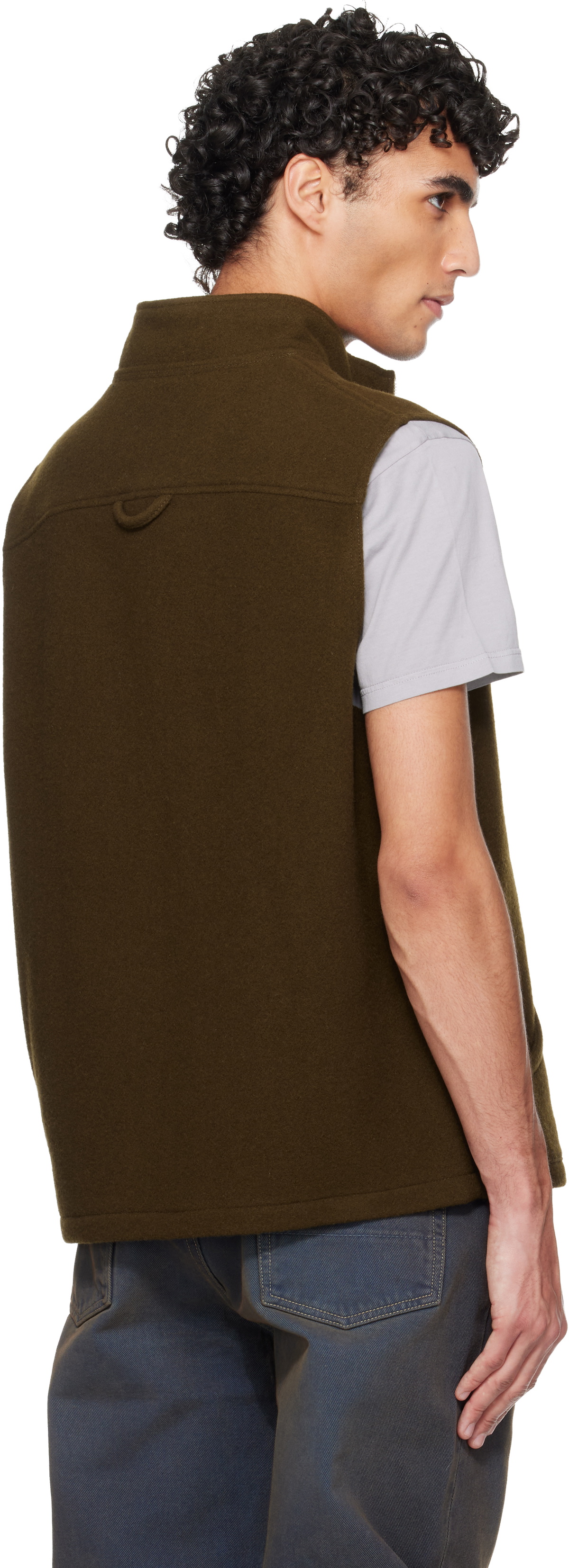 Rier Khaki Fleece Full Zip Vest