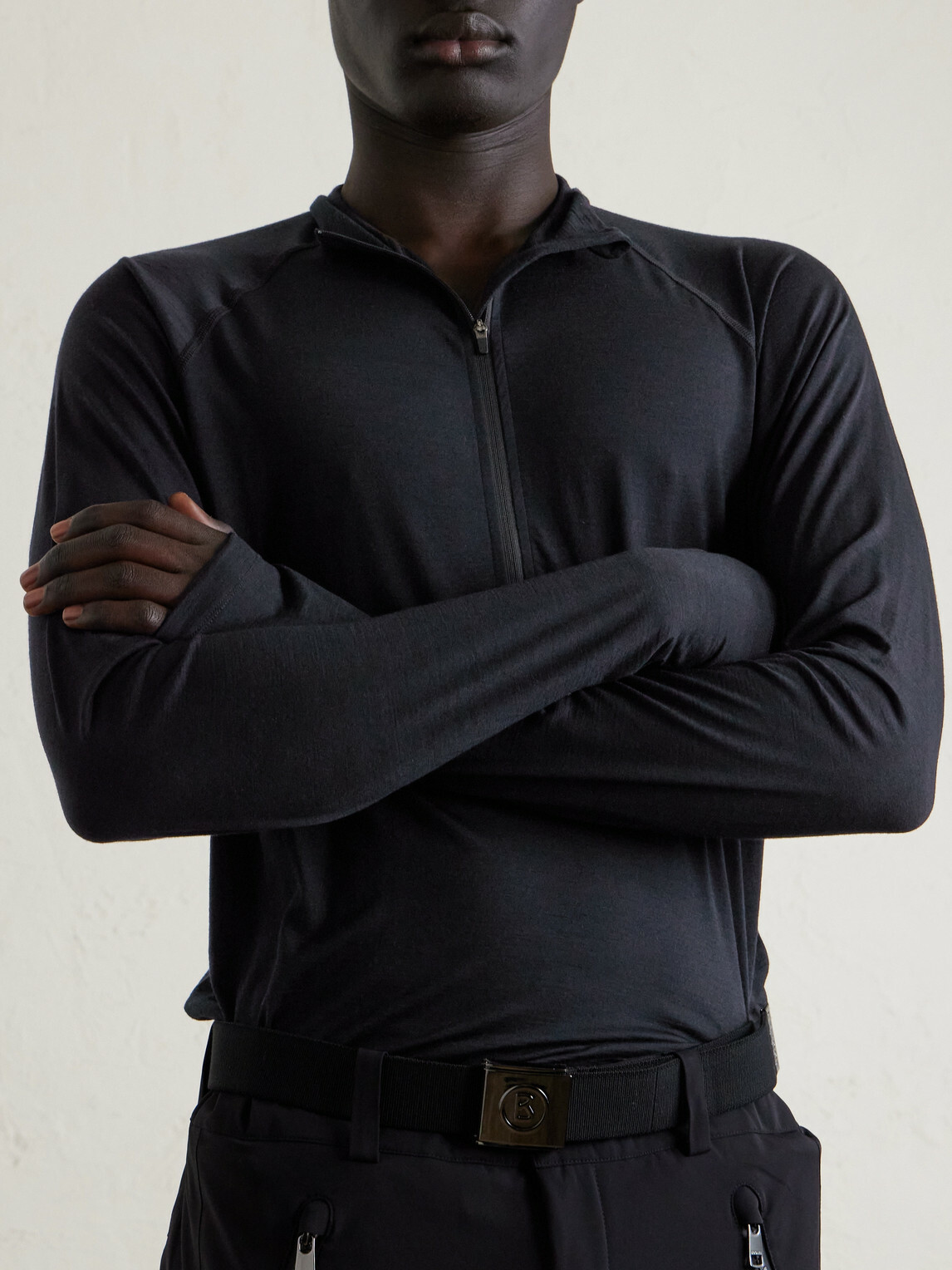 Houdini - Desoli Solid Merino™ Half-Zip Ski Base Layer - Black