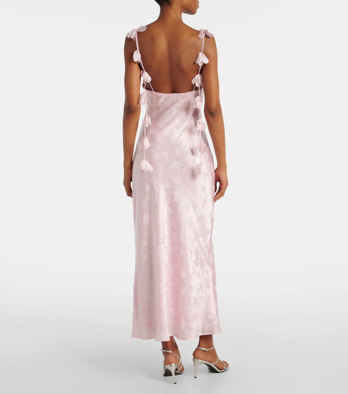 ROTATE ワンピース Bridal gathered satin midi dress926686 ROTATE BIRGER CHRISTENSEN Bridal Silk Satin Jacquard Midi