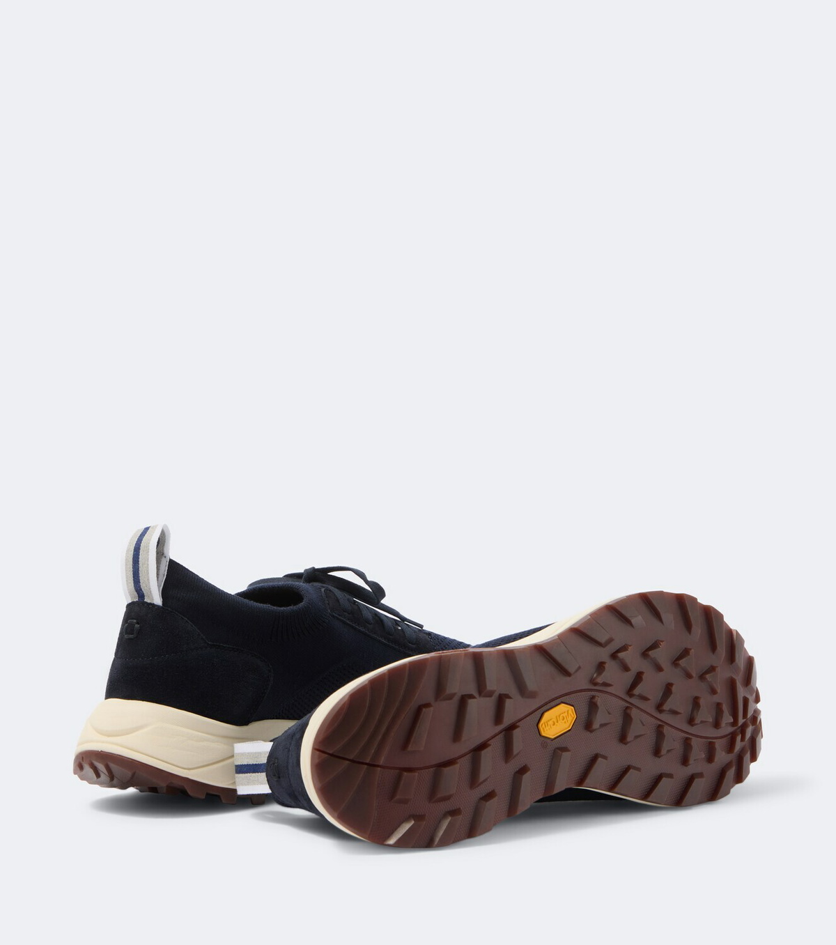 Fedeli Knitted suede-trimmed sneakers