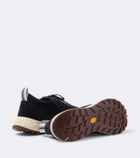 Fedeli Knitted suede-trimmed sneakers