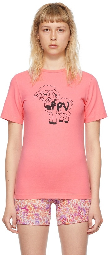 Photo: PRISCAVera SSENSE Exclusive Pink Cotton T-Shirt