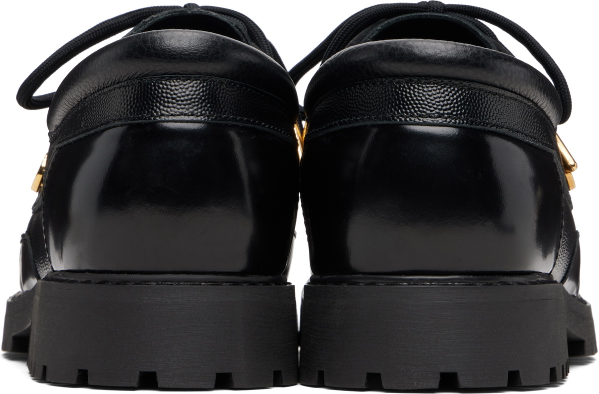 Casablanca Black Leather Boat Shoes