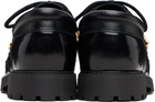 Casablanca Black Leather Boat Shoes