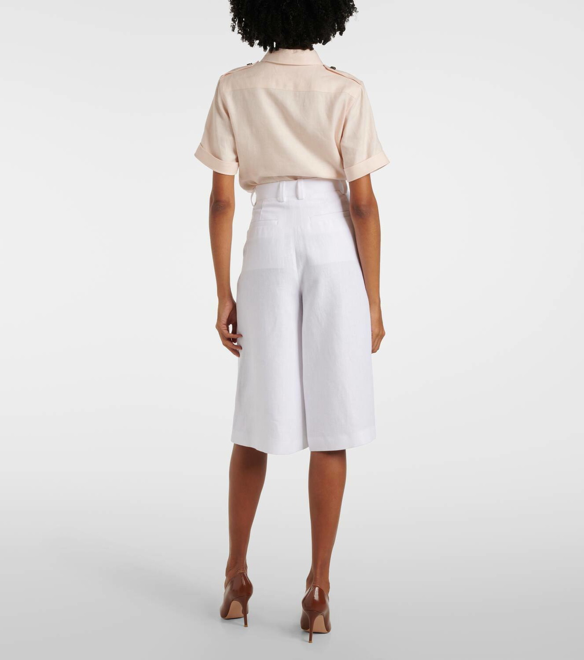 Loro Piana Drake high-rise linen culottes