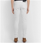 Balmain - Skinny-Fit Distressed Stretch-Denim Jeans - White