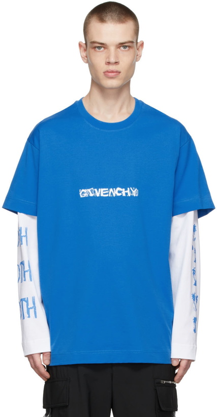 Photo: Givenchy Blue Cotton T-Shirt