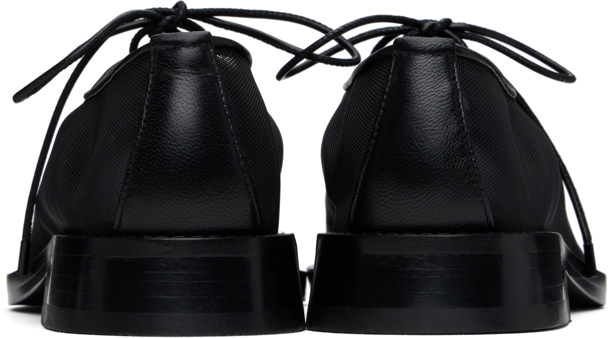 Victoria Beckham Black Mesh Lace Up Derbys