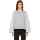 3.1 Phillip Lim Grey French Terry Combo Pullover