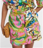 Alémais Yvette printed linen wrap skirt