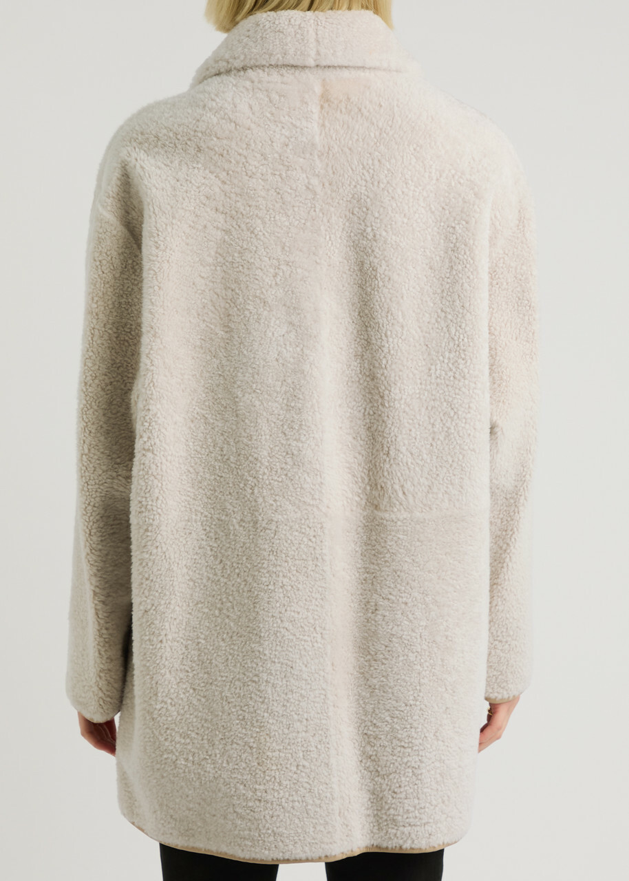 Arma Elina Reversible Shearling and Leather Jacket Ecru
