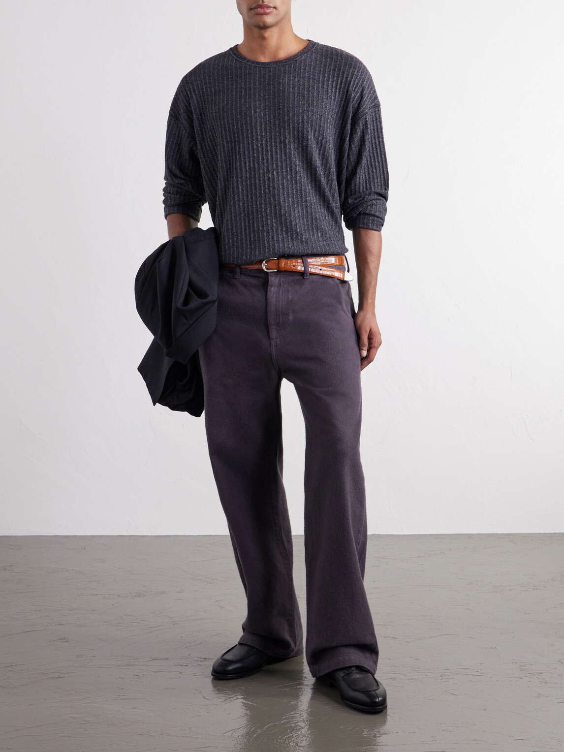 mfpen - Ribbed Bouclé T-Shirt - Gray