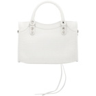 Balenciaga White Croc Classic Mini City Bag