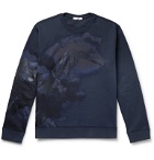 Valentino - Printed Loopback Cotton-Blend Jersey Sweatshirt - Blue