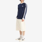 Adidas 3-Stripes Long Sleeve T-Shirt in Night Indigo