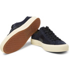 TOM FORD - Leather-Trimmed Suede Sneakers - Men - Navy