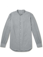 Anderson & Sheppard - Collarless Cotton and Cashmere-Blend Shirt - Gray