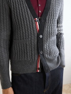 Thom Browne - Cable-Knit Virgin Wool Cardigan - Gray