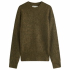 Merely Made Men's Melange Mohair Knit in Army Khaki