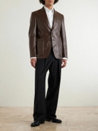 TOM FORD - Leather Blazer - Brown