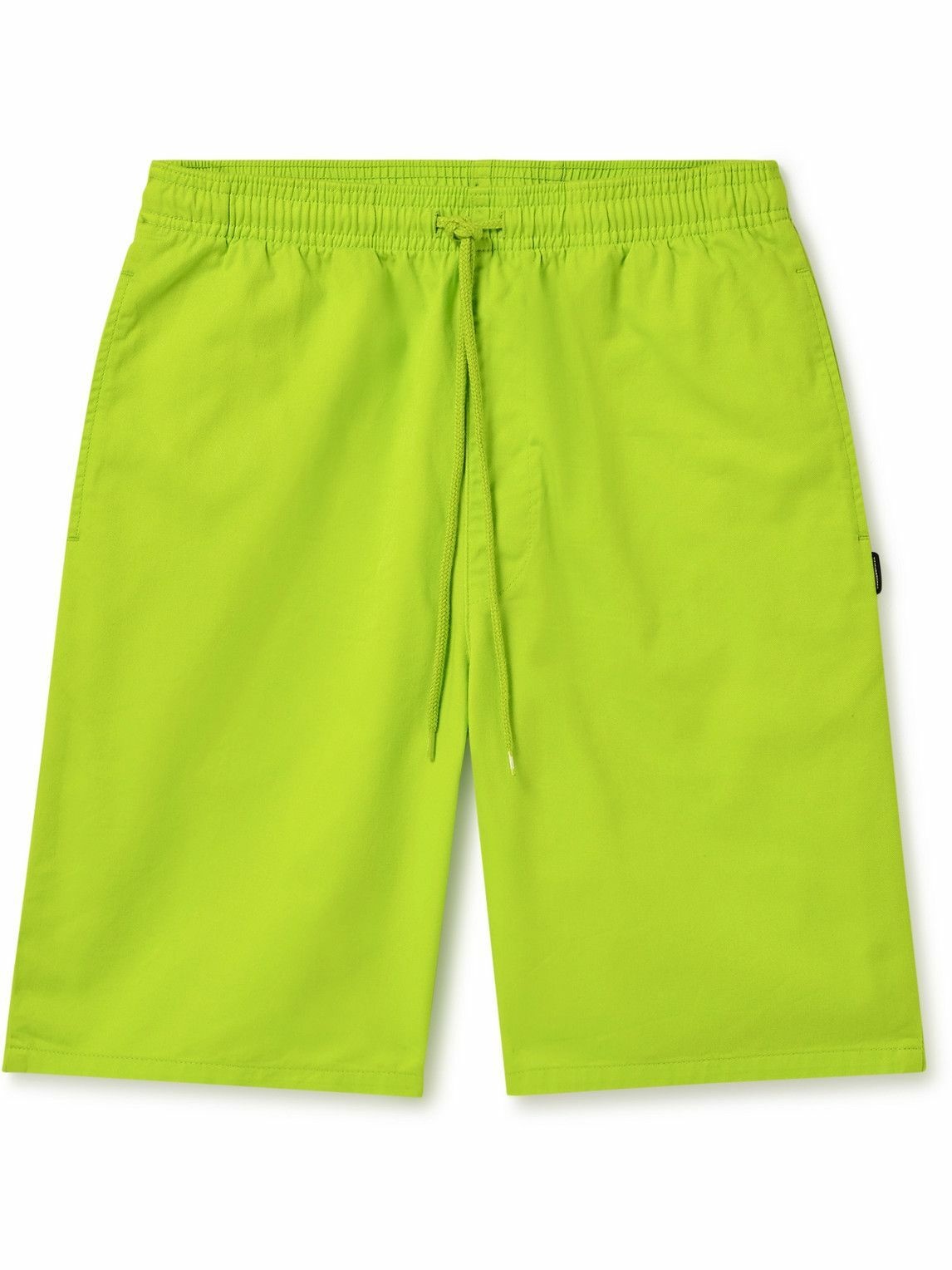 Photo: Neighborhood - Easy Straight-Leg Cotton-Twill Drawstring Shorts - Green